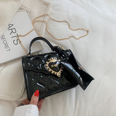 Mini Heart Quilted Shoulder Bag with Coin Purse