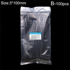 100pcs Nylon Self Locking Cable Zip Ties Fasten Cable