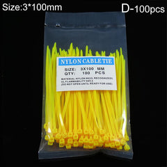 100pcs Nylon Self Locking Cable Zip Ties Fasten Cable