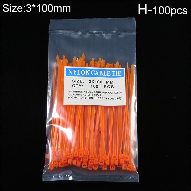 100pcs Nylon Self Locking Cable Zip Ties Fasten Cable