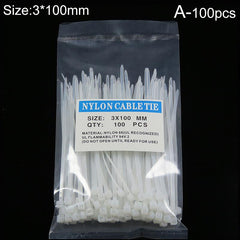 100pcs Nylon Self Locking Cable Zip Ties Fasten Cable