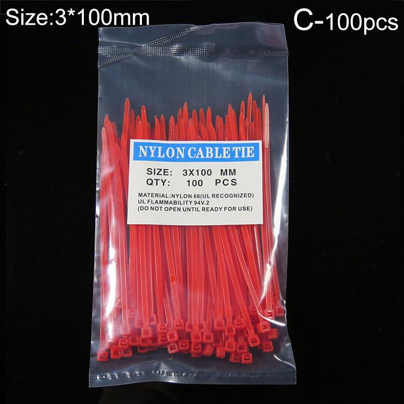 100pcs Nylon Self Locking Cable Zip Ties Fasten Cable