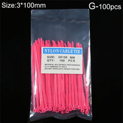 100pcs Nylon Self Locking Cable Zip Ties Fasten Cable
