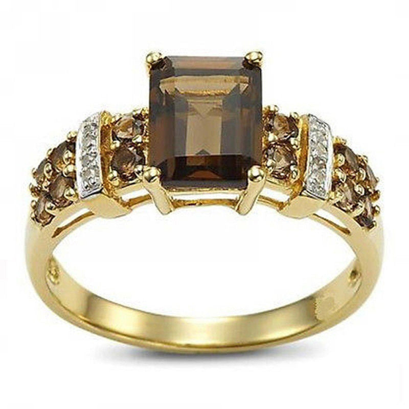 Vintage Men's Zircon Rhinestone Inlaid Ring Jewelry Gift