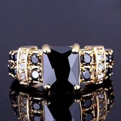 Vintage Men's Zircon Rhinestone Inlaid Ring Jewelry Gift