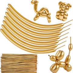 20pcs Metal Golden Twist Balloons for Party Decoration DIY Animal Balloons