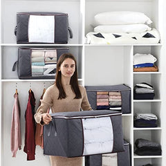 90L Large Storage Bags 3 Pack Closet Organizers Foldable Storage Bins