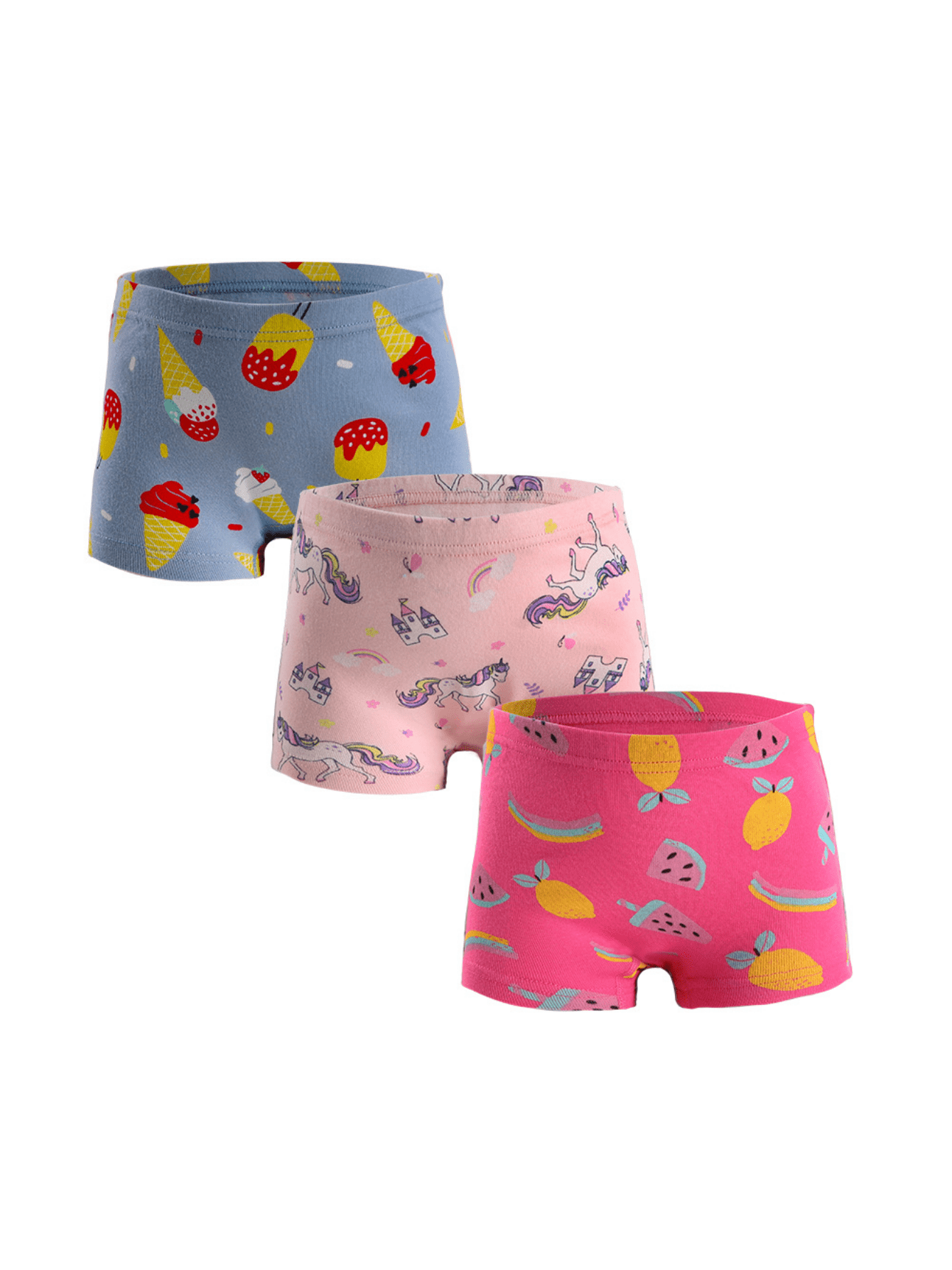 Girls Unicorn Rainbow Graphics Cotton Panties