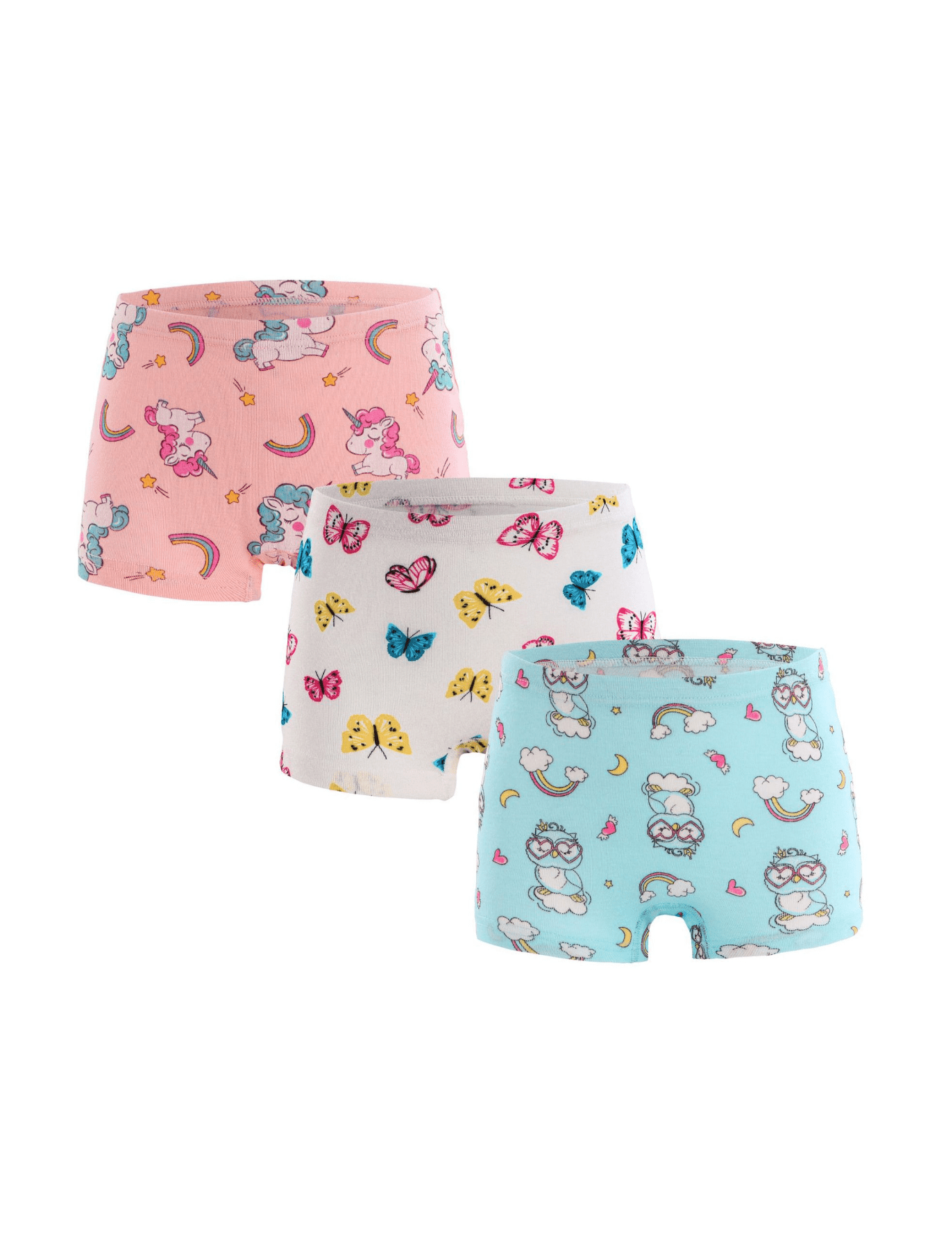 Girls Unicorn Rainbow Graphics Cotton Panties