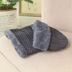 Autumn Winter Plus Fleece Cap Mens Knitted Hat Scarf Two piece Set