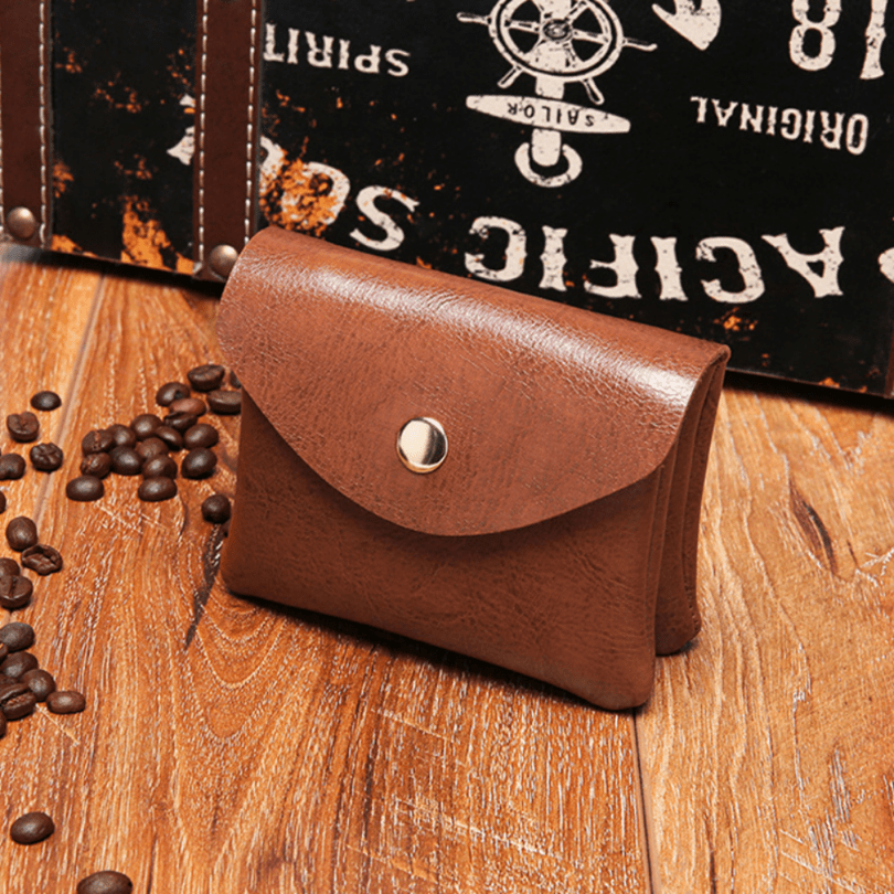 Men's Mini PU Leather Wallet Double Layer ID Credit Card Holders