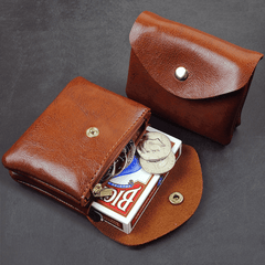 Men's Mini PU Leather Wallet Double Layer ID Credit Card Holders