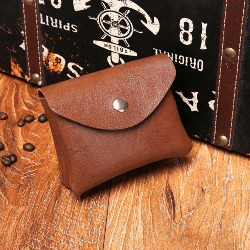 Men's Mini PU Leather Wallet Double Layer ID Credit Card Holders