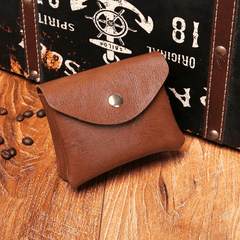 Men's Mini PU Leather Wallet Double Layer ID Credit Card Holders