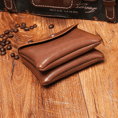 Men's Mini PU Leather Wallet Double Layer ID Credit Card Holders