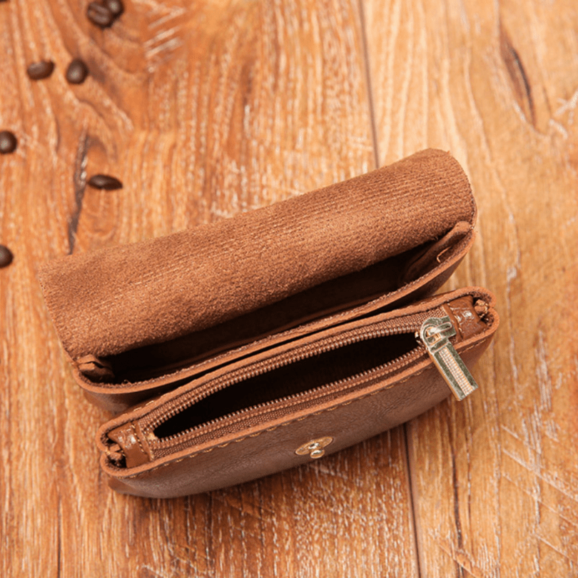 Men's Mini PU Leather Wallet Double Layer ID Credit Card Holders