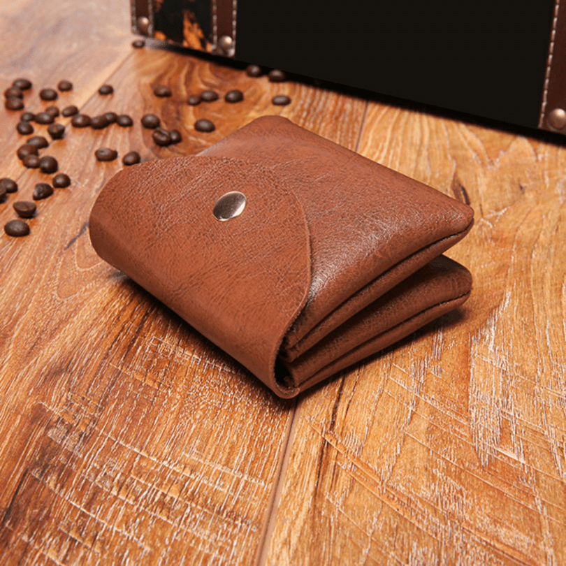 Men's Mini PU Leather Wallet Double Layer ID Credit Card Holders