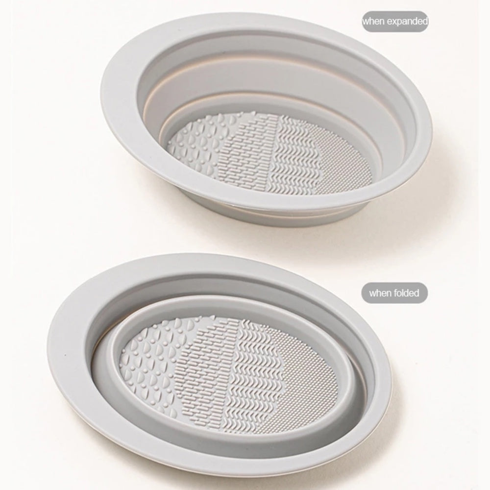 Silicone Makeup Brush Cleaning Bowl and Mat for Eyeshadow and Cosmetics