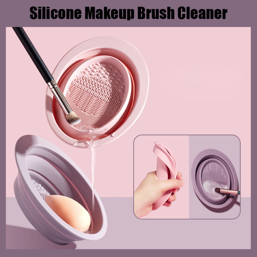 Silicone Makeup Brush Cleaning Bowl and Mat for Eyeshadow and Cosmetics