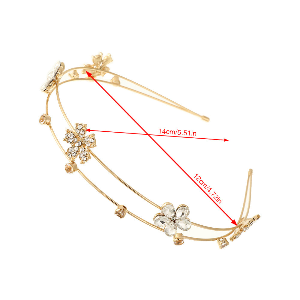 Women's Rhinestone Faux Pearl Headband Wedding Hairband