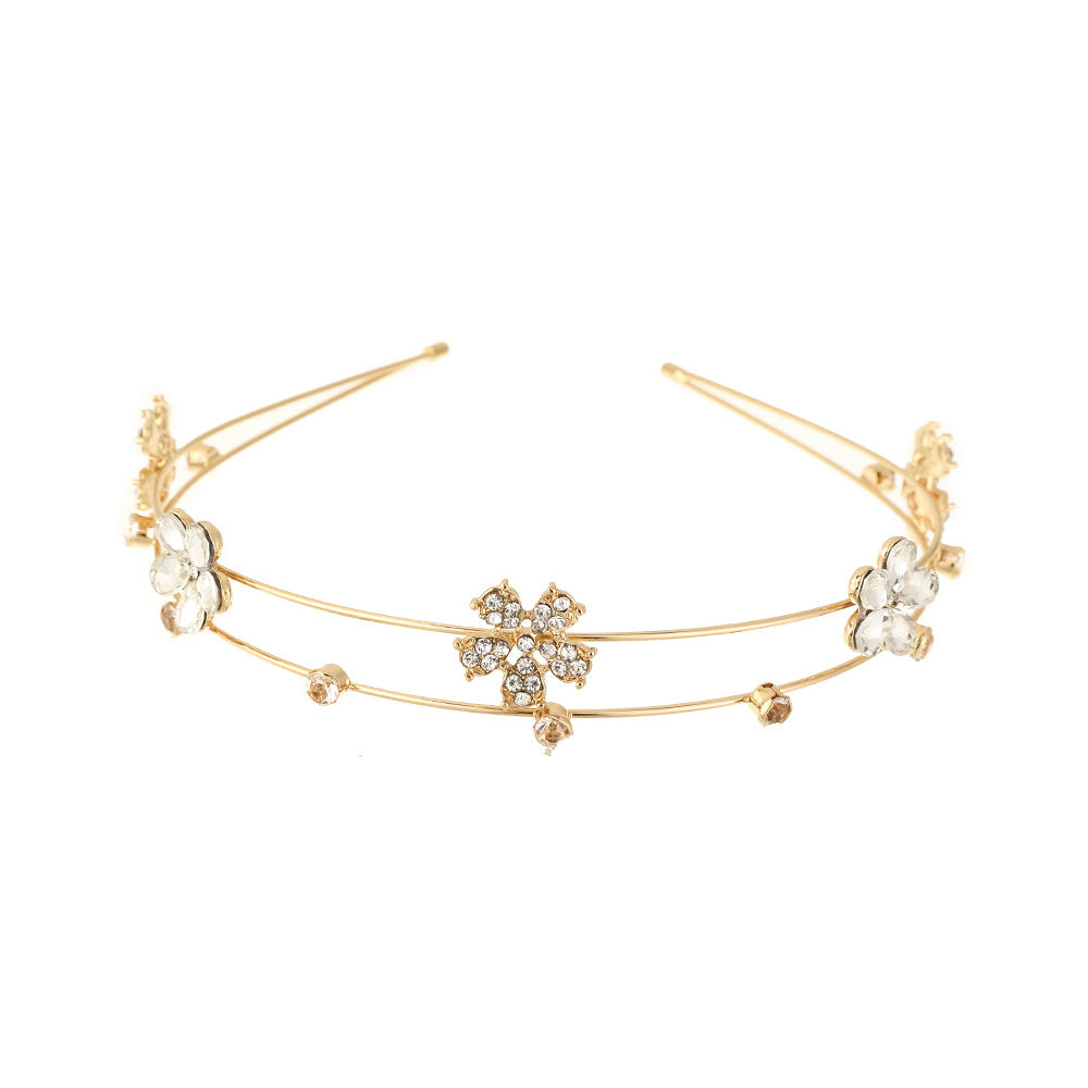 Women's Rhinestone Faux Pearl Headband Wedding Hairband