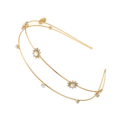 Women's Rhinestone Faux Pearl Headband Wedding Hairband