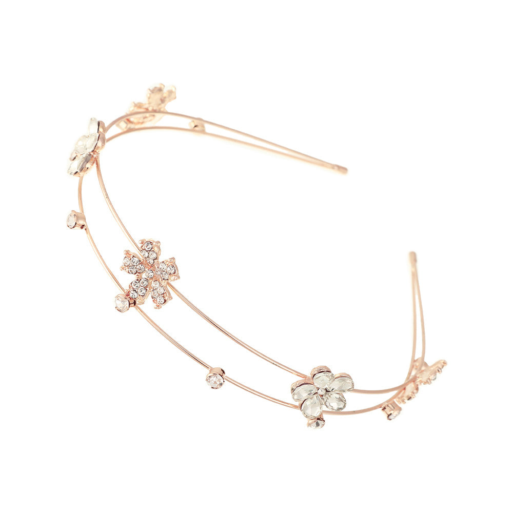 Women's Rhinestone Faux Pearl Headband Wedding Hairband