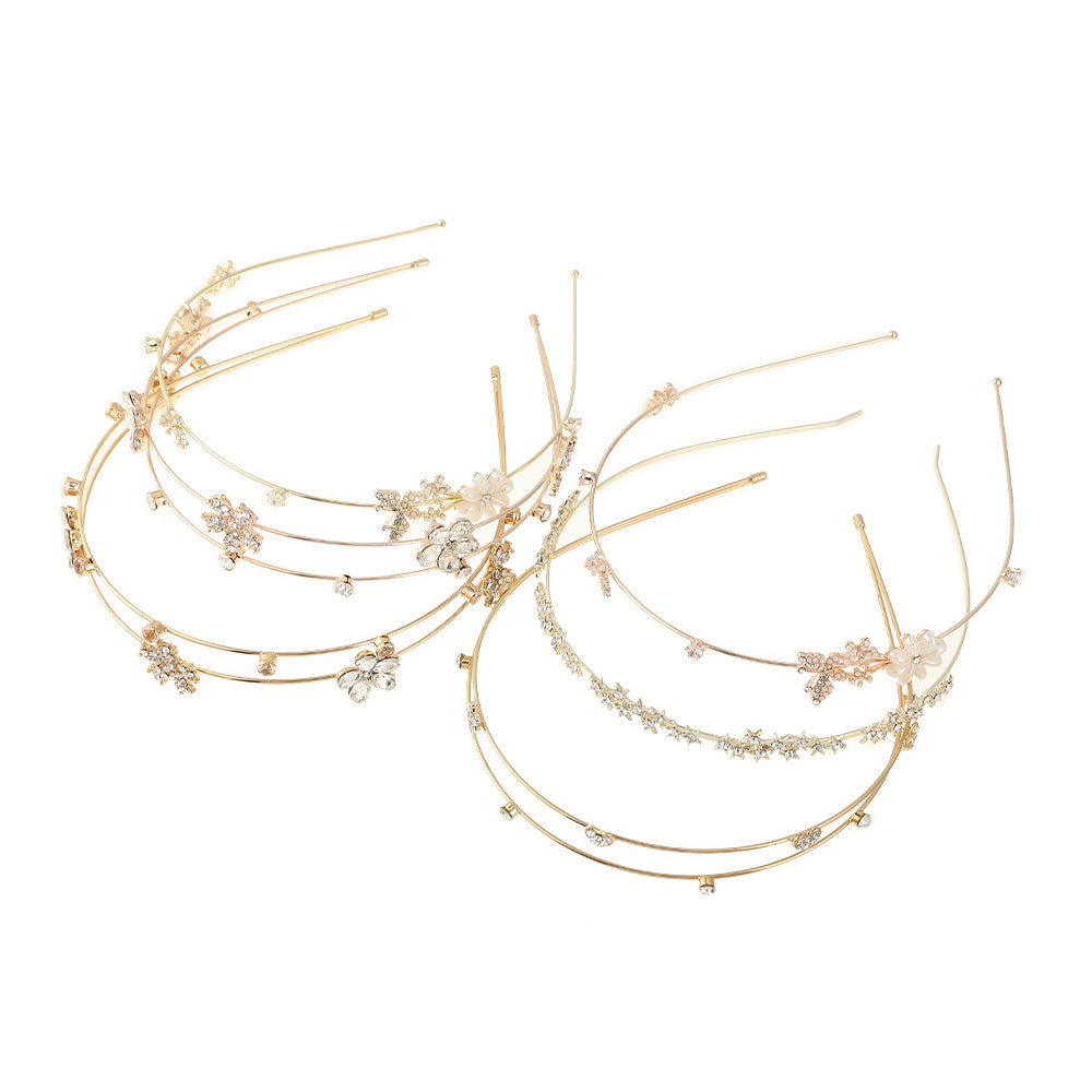 Women's Rhinestone Faux Pearl Headband Wedding Hairband