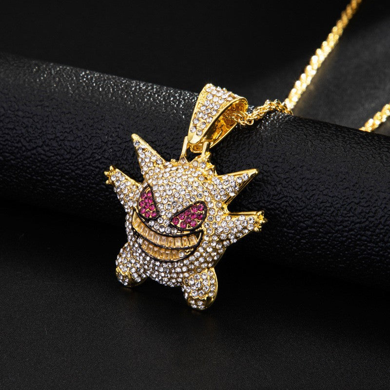Men's Cartoon Monster Hip Hop Sweater Chain Pendant