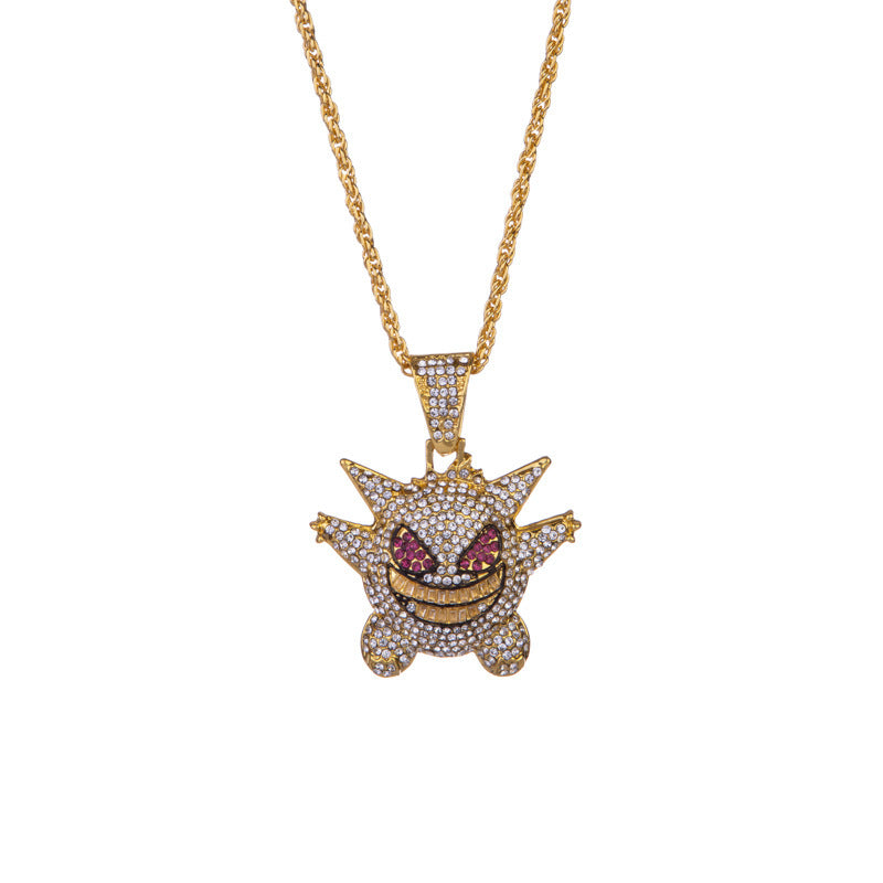 Men's Cartoon Monster Hip Hop Sweater Chain Pendant