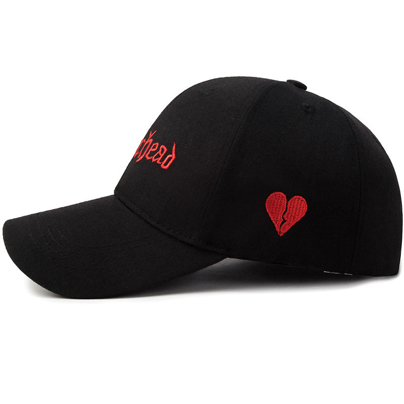 Embroidered Broken Heart Baseball Cap Outdoor Sun Hat Valentine Gift