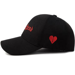 Embroidered Broken Heart Baseball Cap Outdoor Sun Hat Valentine Gift