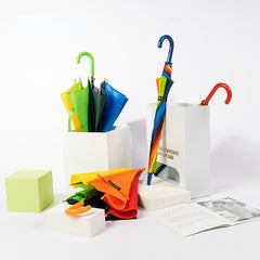 Children's Rainbow Umbrella Colorful Spliced Design For Kids Over 3 Years