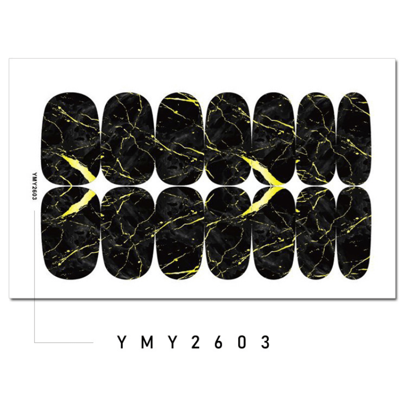 Gradient Marble Nail Polish Stickers Self Adhesive Nail Decal Strips