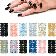 Gradient Marble Nail Polish Stickers Self Adhesive Nail Decal Strips