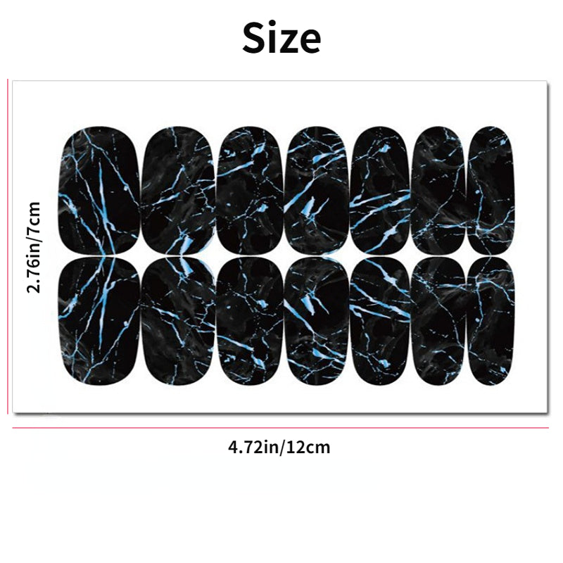 Gradient Marble Nail Polish Stickers Self Adhesive Nail Decal Strips