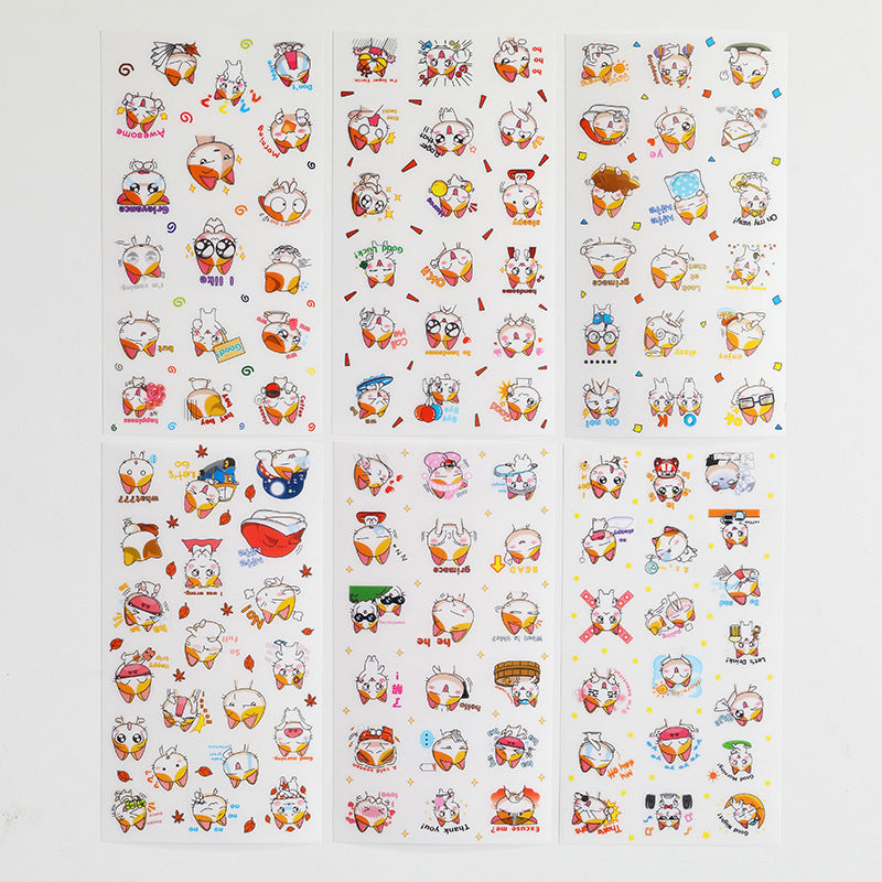 6 Cartoon Stickers for DIY Diary Scrapbooks Notebooks Easter Gift