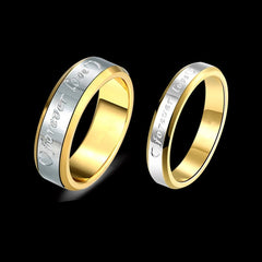 Stainless Steel Couple Rings 4mm 6mm Forever Love Wedding Band Ring