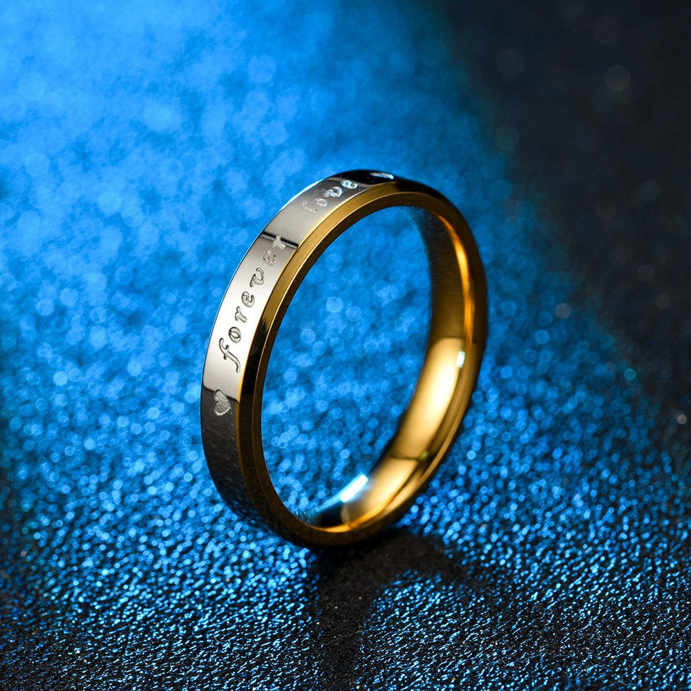Stainless Steel Couple Rings 4mm 6mm Forever Love Wedding Band Ring