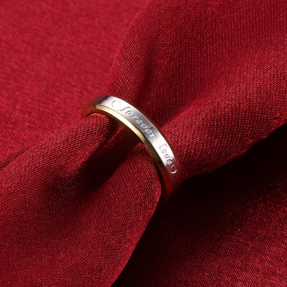 Stainless Steel Couple Rings 4mm 6mm Forever Love Wedding Band Ring
