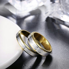 Stainless Steel Couple Rings 4mm 6mm Forever Love Wedding Band Ring