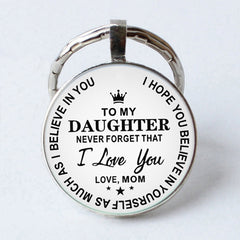 To My Daughter Round Card Key Chain
