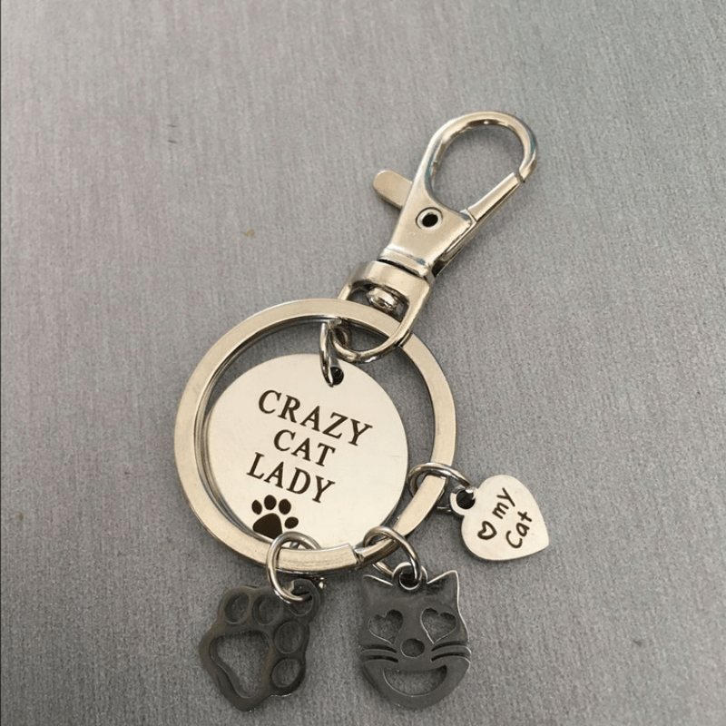Cute Kitty Paw Charm Key Chain - Great for School Bags, Cars & More