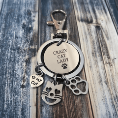 Cute Kitty Paw Charm Key Chain - Great for School Bags, Cars & More