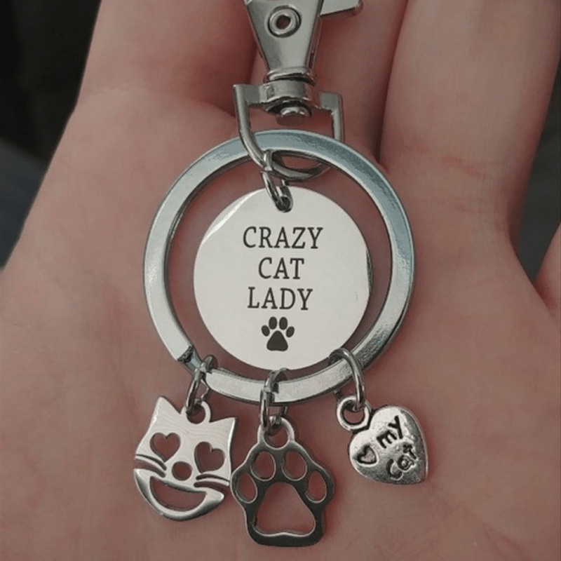 Cute Kitty Paw Charm Key Chain - Great for School Bags, Cars & More