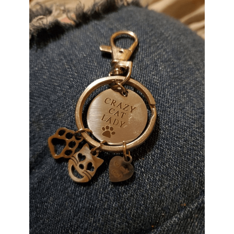 Cute Kitty Paw Charm Key Chain - Great for School Bags, Cars & More