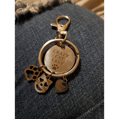 Cute Kitty Paw Charm Key Chain - Great for School Bags, Cars & More