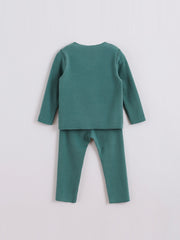 MARC&JANIE Kids Winter Thermal 2pcs Underwear Set crew neck long sleeve
