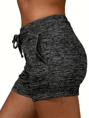 Heart Letter Print Drawstring Shorts Casual Shorts For Spring & Summer