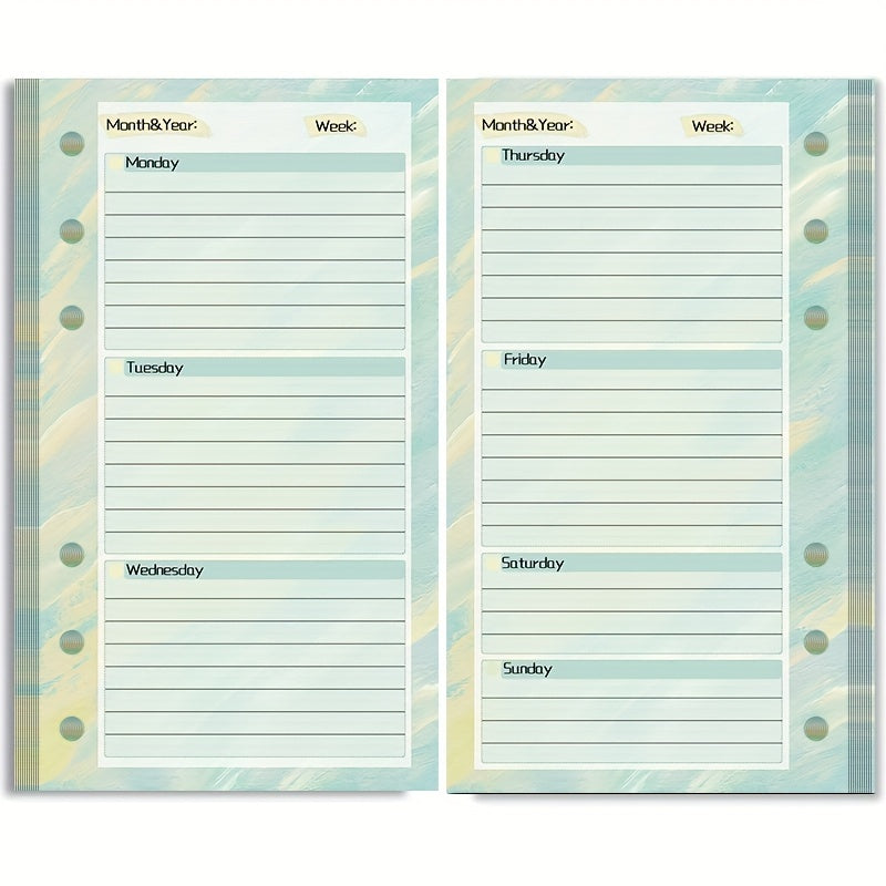 A6 Binder Replacement Core with Monthly and Weekly Plans